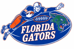 Florida Gators Football Player and Alligator Graphic