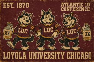 Loyola University Chicago Atlantic 10 Wolf Poster