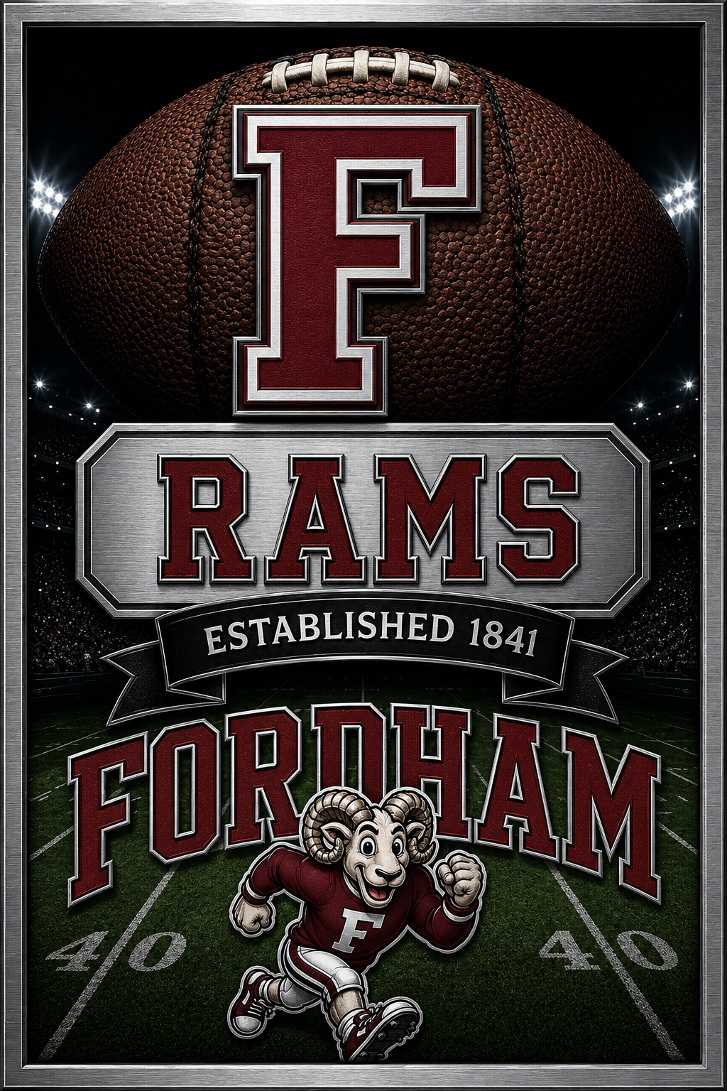 Fordham Rams Football Stadium Printed Wall Art