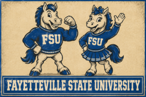 Fayetteville State University Horse Mascots Vintage-Style Wall Art