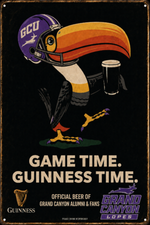 Grand Canyon Lopes Football Guinness Game Time Wall Sign