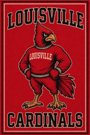Louisville Cardinals Red Cardinal Graphic Wall Art