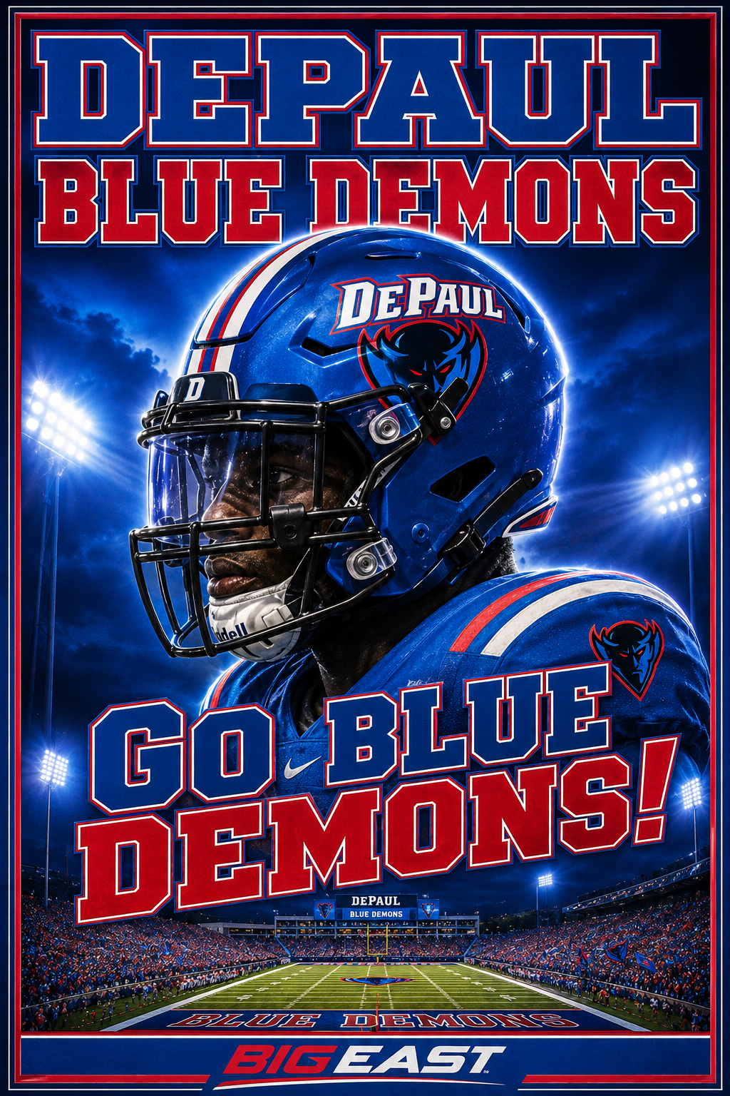 DePaul Blue Demons Football Stadium Poster