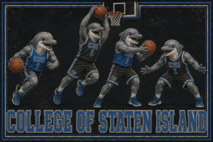 College of Staten Island Dolphin Basketball Wall Art