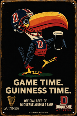 Game Time Guinness Duquesne Dukes Vintage-Style Metal Sign