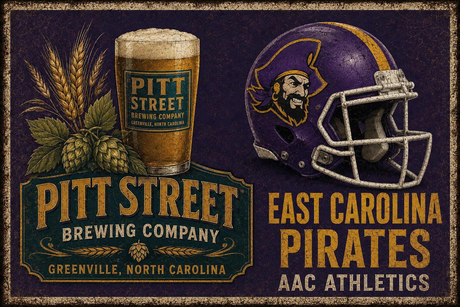 Pitt Street Brewing Co. East Carolina Football Wall Art