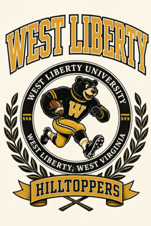 West Liberty Hilltoppers Bear Football Wall Art