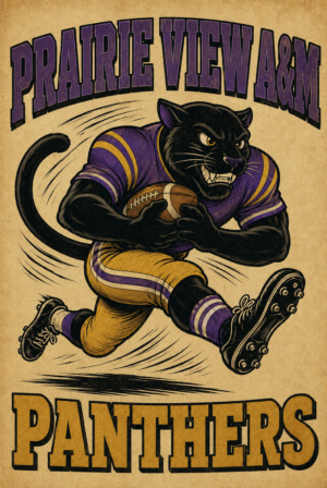 Prairie View Panthers Black Panther Football Wall Art