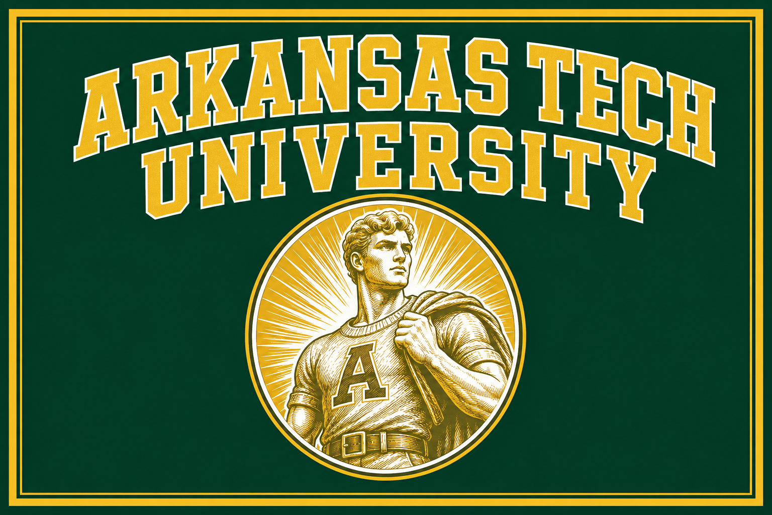 Arkansas Tech University Green & Gold Collegiate-Style Wall Art