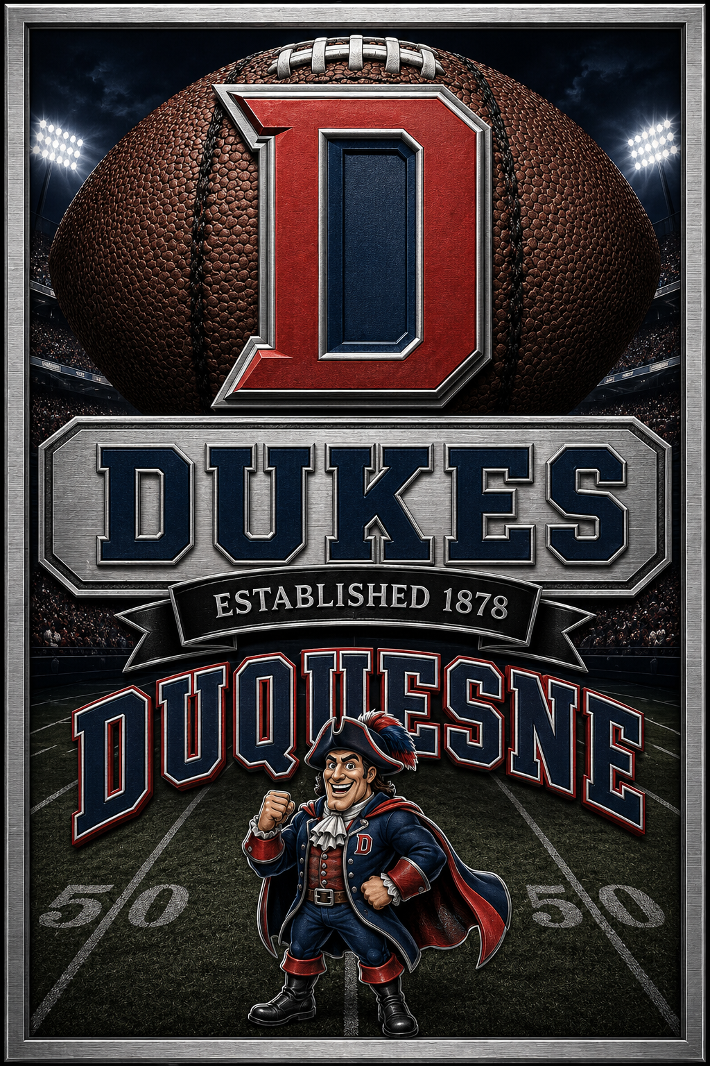 Duke Blue Devils Football Stadium Framed Wall Art