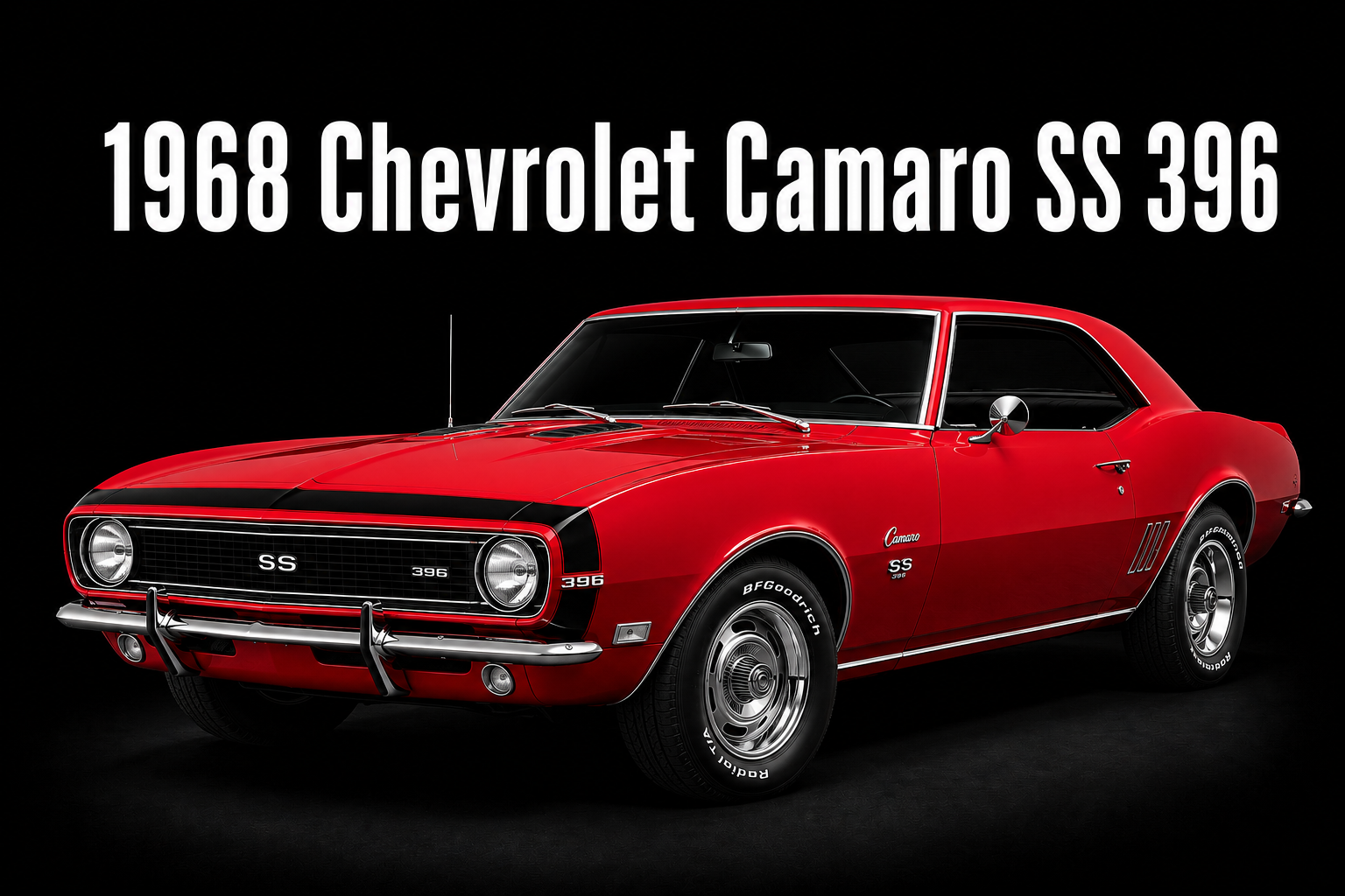 1968 Chevrolet Camaro SS 396 Red Muscle Car Wall Art