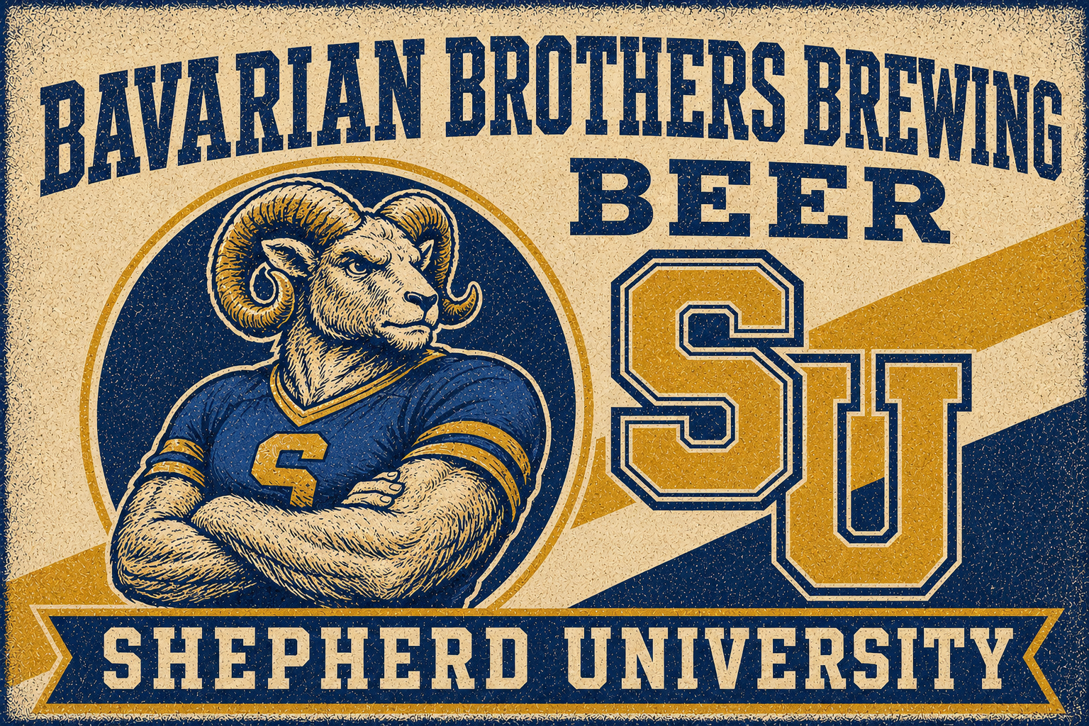 Bavarian Brothers Brewing Beer Shepherd University Ram Wall Art