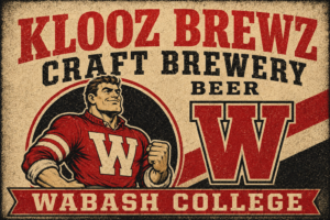Wabash College Klooz Brewz Craft Brewery Vintage-Style Wall Art