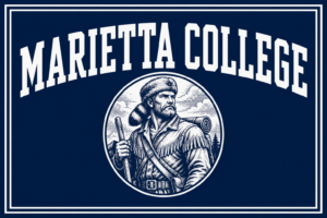 Marietta College Frontiersman Navy Wall Art
