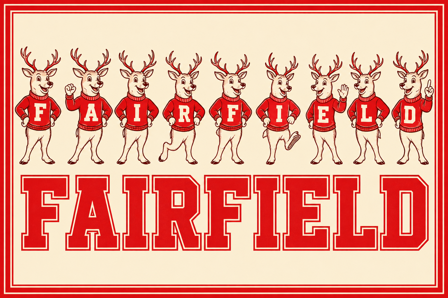 Fairfield Reindeer Red Sweater Wall Art