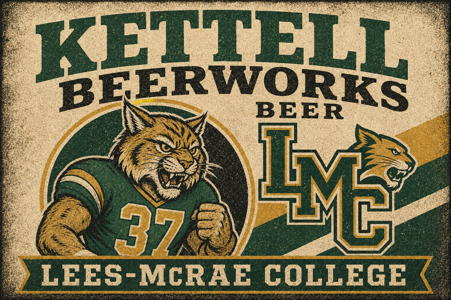 Lees-McRae College Bobcat 37 Vintage-Style Wall Art