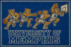 University of Memphis Basketball Bears Graphic Wall Art