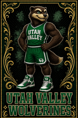 Utah Valley Wolverines Mascot Graphic Wall Art