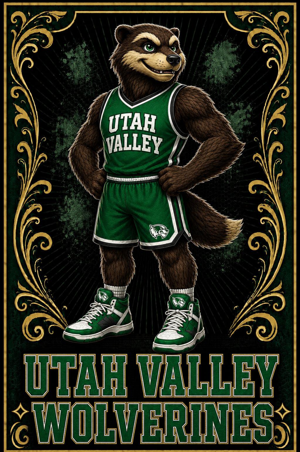 Utah Valley Wolverines Mascot Graphic Wall Art