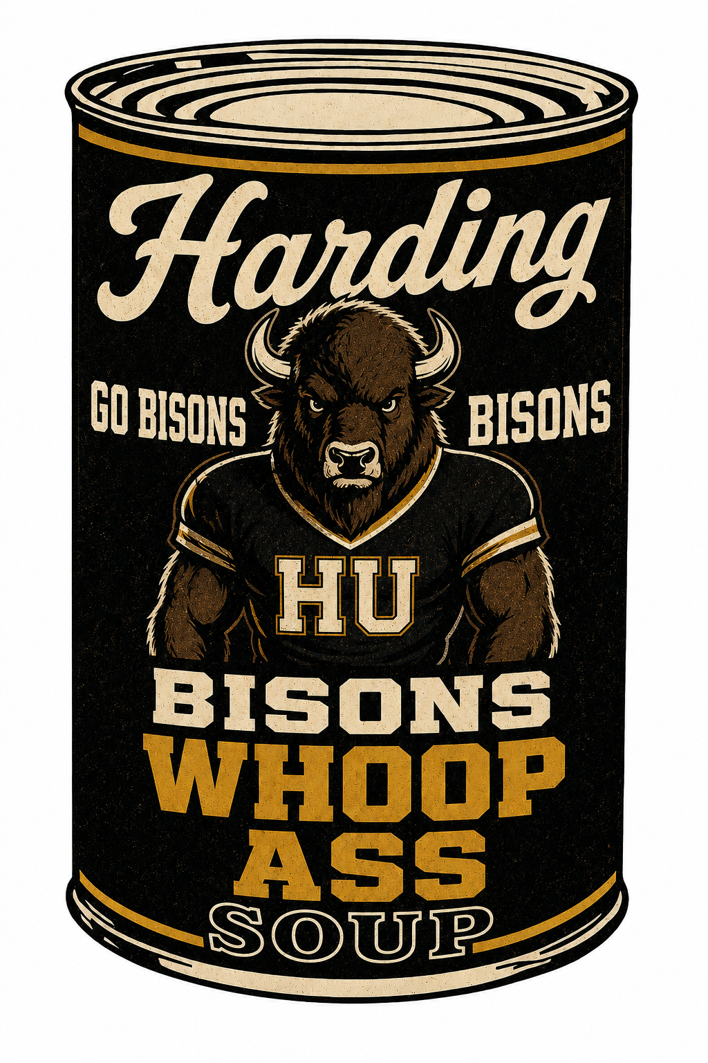 Harding Bisons Whoop Ass Soup Bison Can Design Wall Art