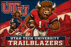Utah Tech Trailblazers Bull Football Graphic Wall Art