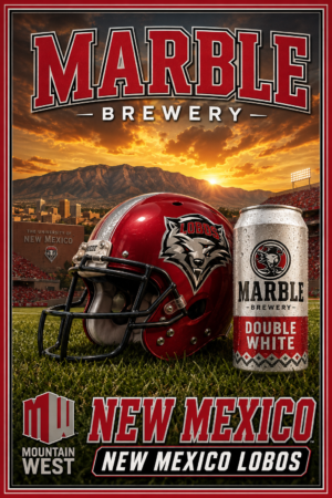 New Mexico Lobos Marble Brewery Football Wall Art
