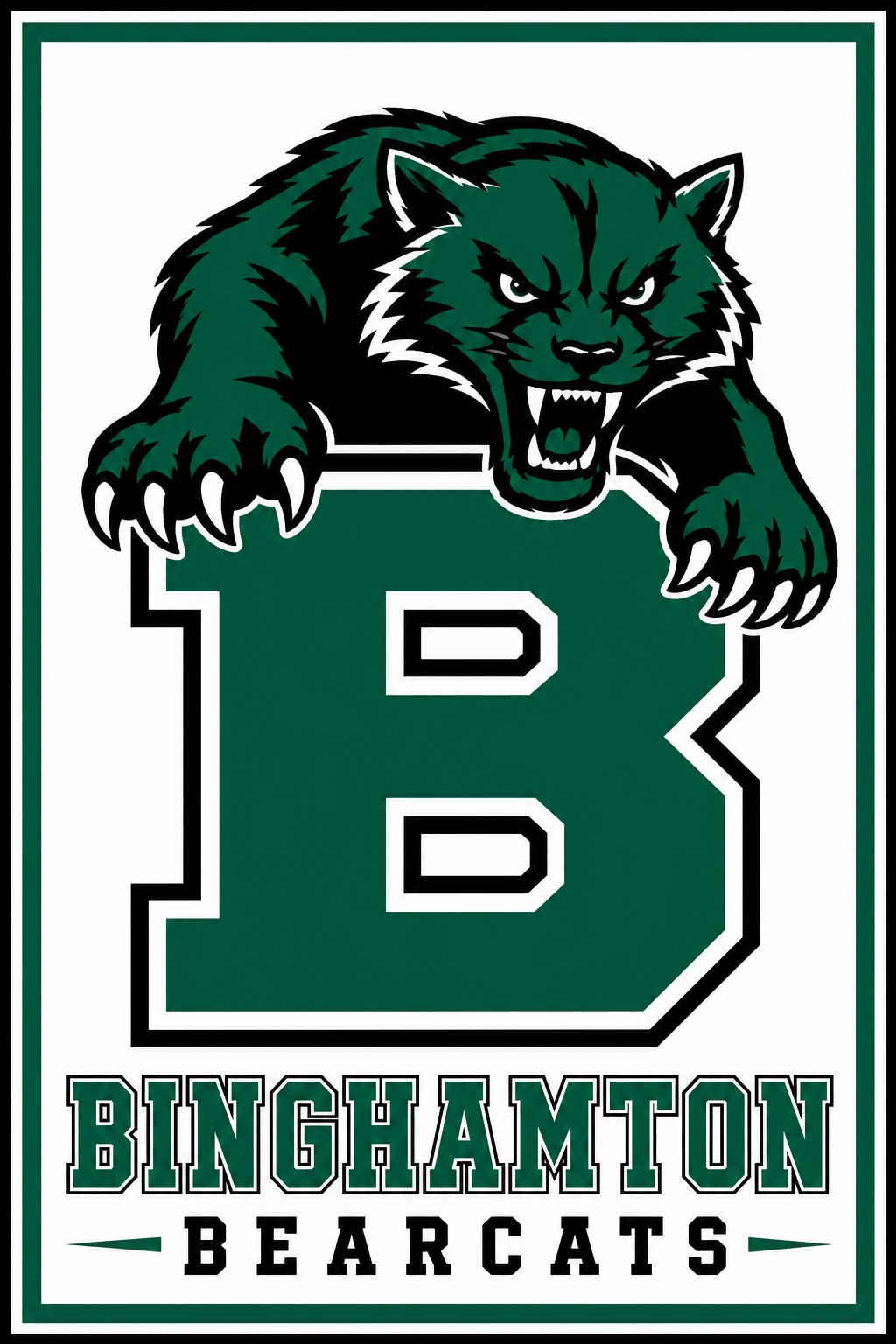 Binghamton Bearcats Green Mascot Wall Art