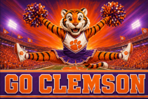Go Clemson Tiger Cheerleader Stadium Wall Art