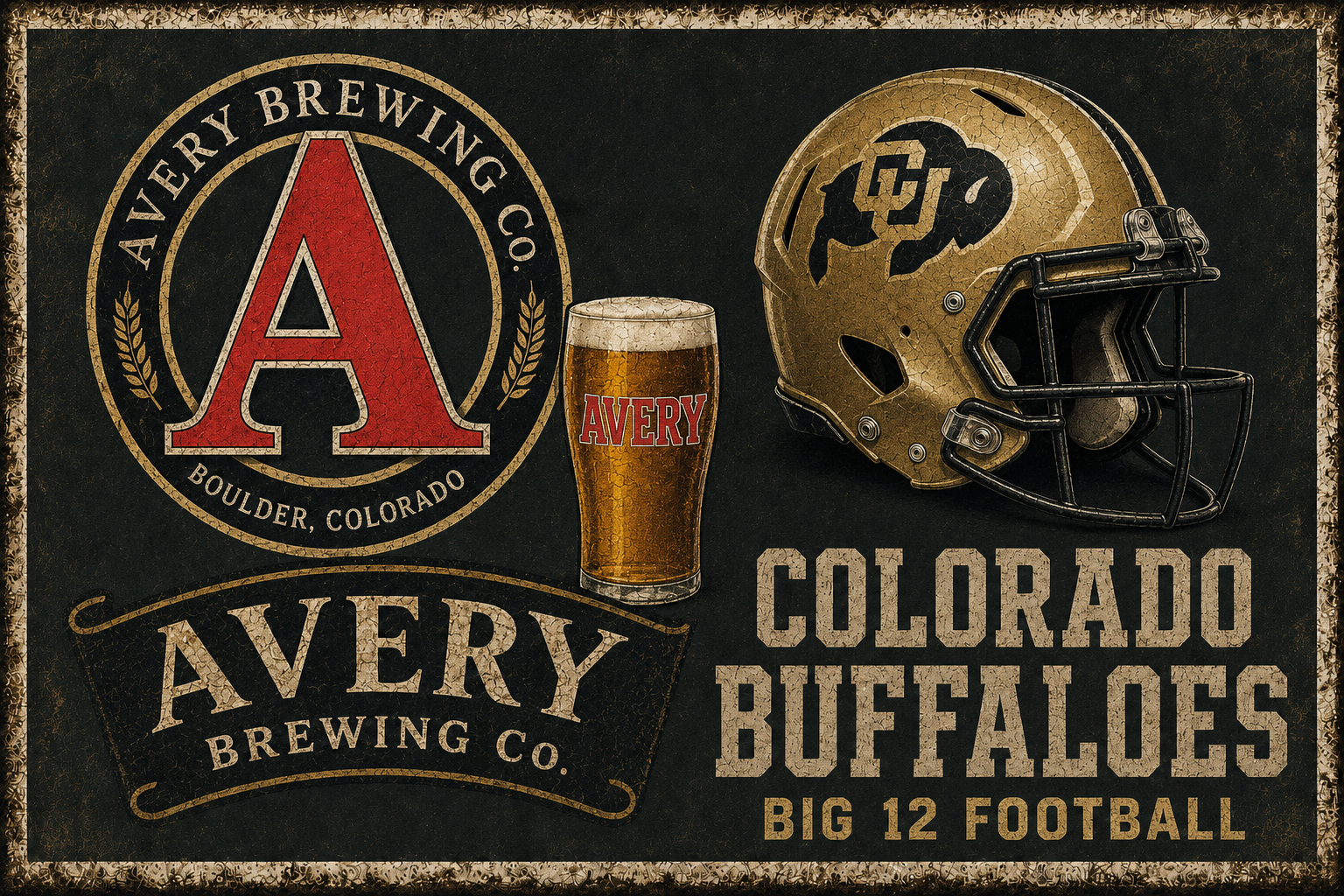 Avery Brewing Colorado Buffaloes Big 12 Football Wall Art