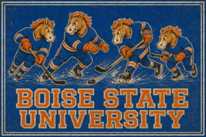 Boise State Hockey Horsemen Vintage-Style Wall Art