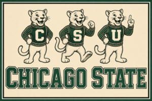 Chicago State Cougar Trio Retro Wall Art Print