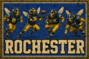 Rochester Wasps Football Vintage-Style Wall Art