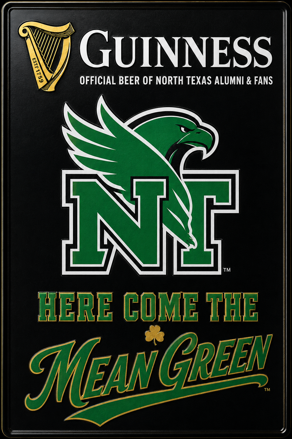 Guinness North Texas Mean Green Eagle Wall Sign