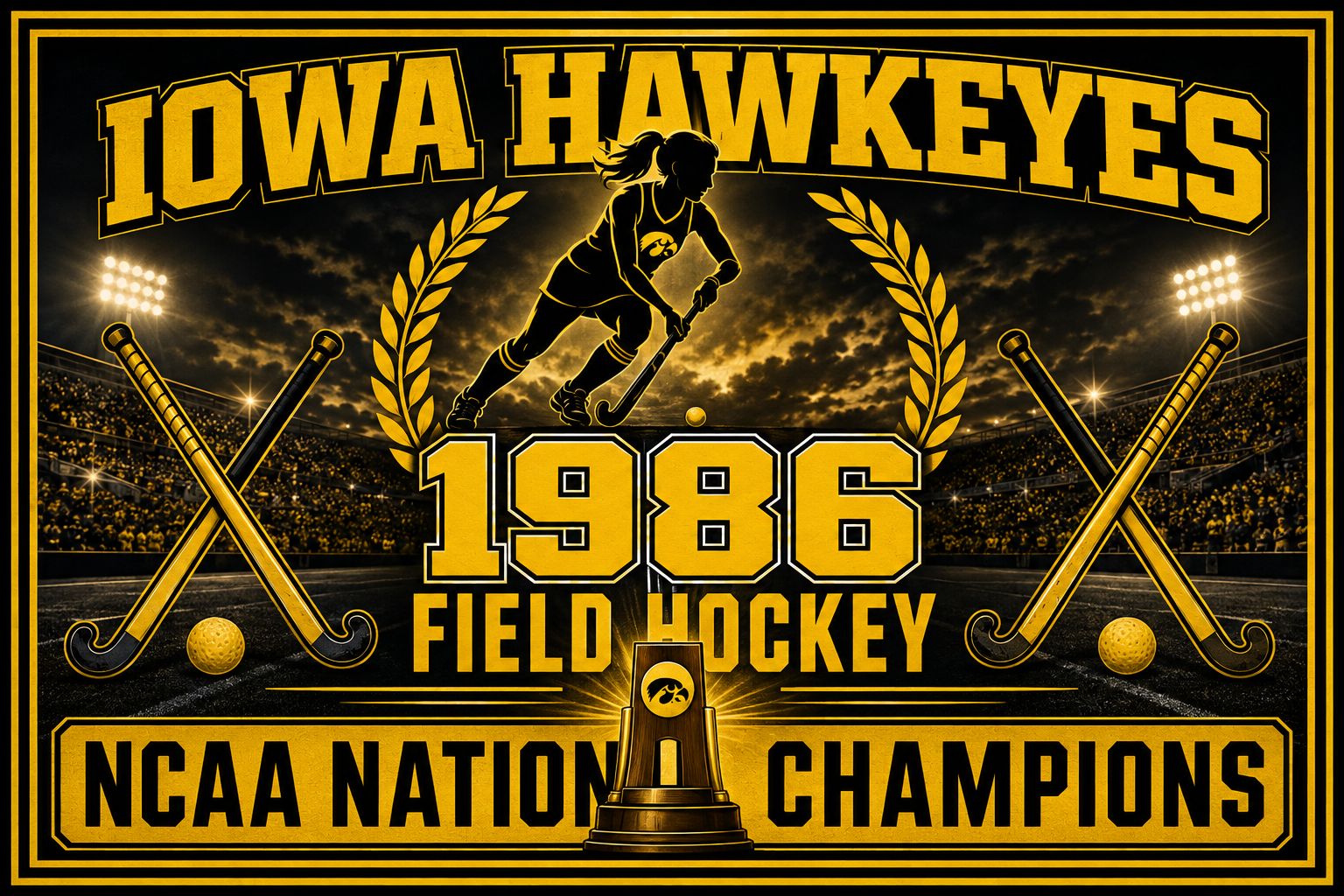 Iowa Hawkeyes 1986 Field Hockey Champions Wall Art