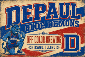 DePaul Blue Demons Distressed-Style Chicago Wall Art