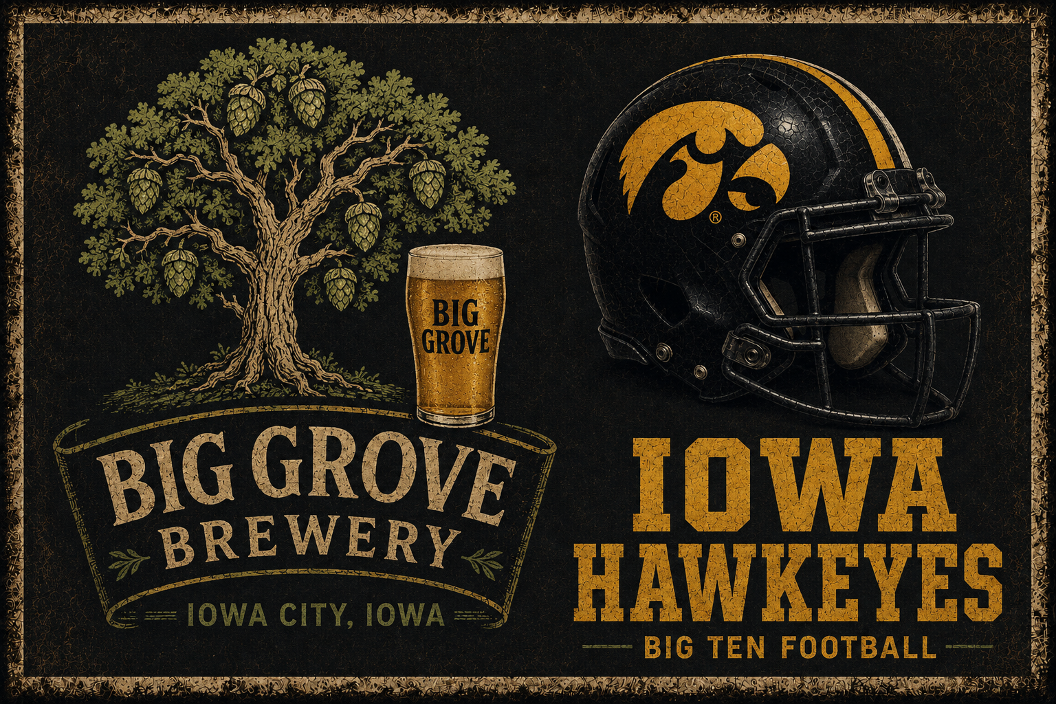 Big Grove Brewery Iowa Hawkeyes Football Wall Art