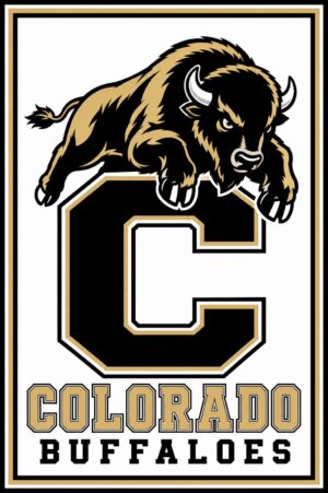 Colorado Buffaloes Bison and C Printed Wall Art