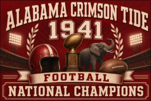 Alabama Crimson Tide 1941 Football National Champions Wall Art
