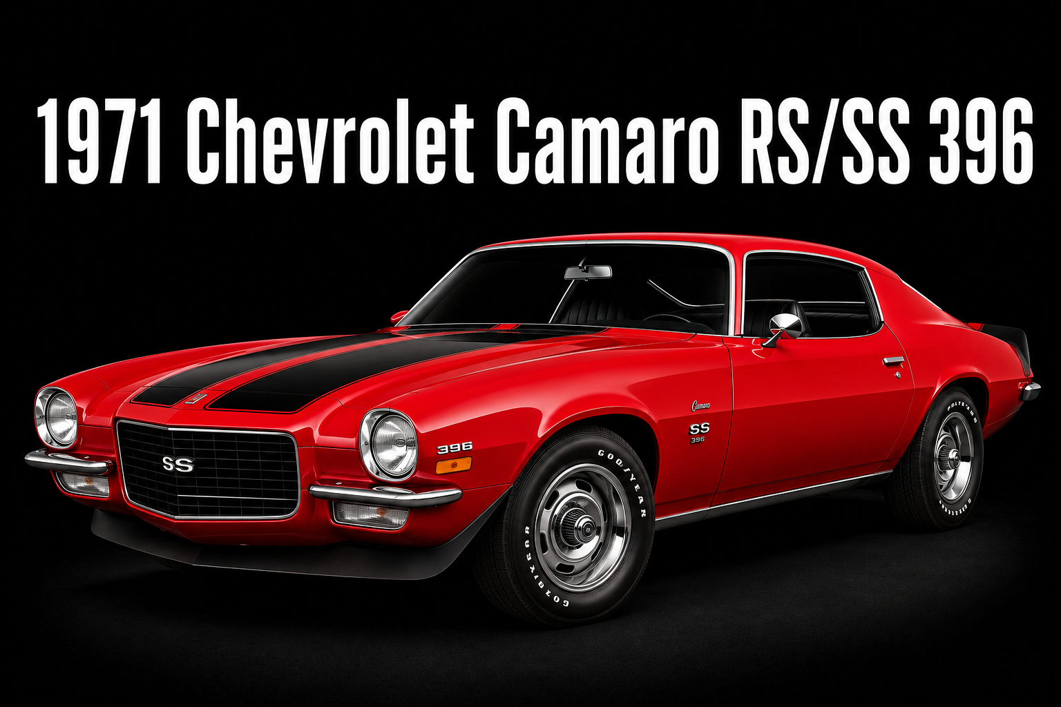1971 Chevrolet Camaro RS/SS 396 Red Muscle Car Wall Art