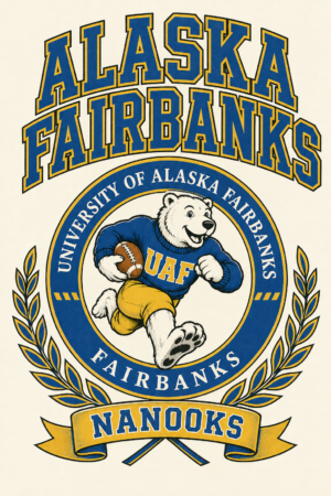 Alaskan Fairbanks Nanooks Polar Bear Football Wall Art