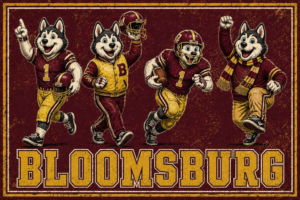 Bloomsburg Bulldog Football Vintage-Style Wall Art