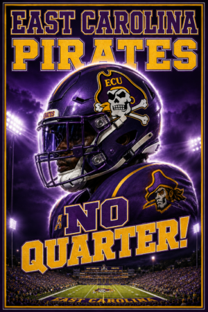 East Carolina Pirates Quarterback Football Poster