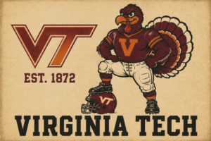 Virginia Tech Hokies Vintage-Style Turkey Wall Art Print