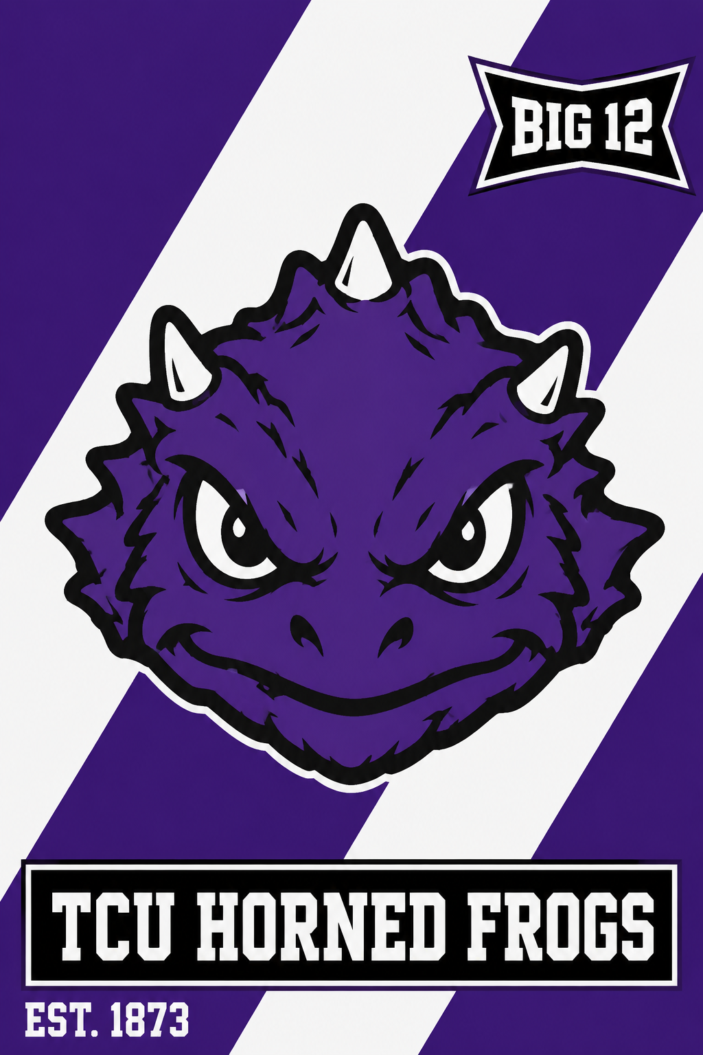 Purple Horned Frogs Big 12-Inspired Wall Art Print