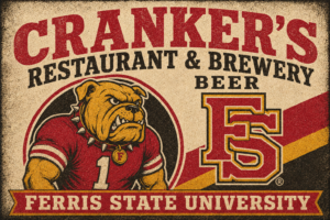 Ferris State Bulldogs Crankers Restaurant Vintage Wall Art
