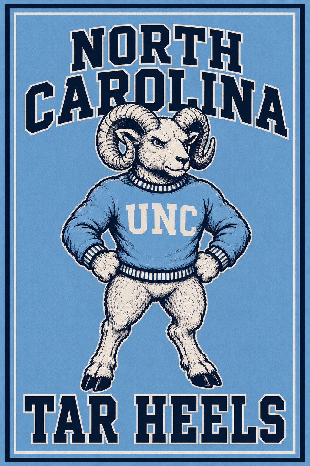 North Carolina Tar Heels Ram Graphic Wall Art