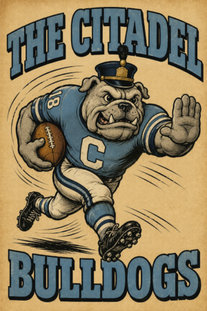 The Citadel Bulldogs Vintage-Style Football Bulldog Wall Art