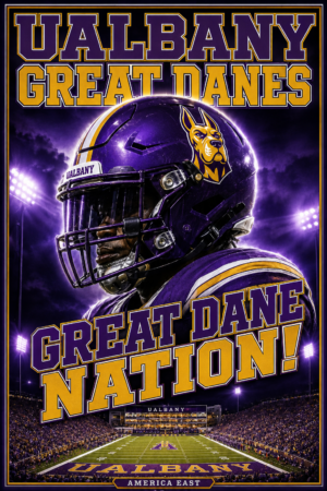 Albany Great Danes Football Helmet Stadium Wall Art