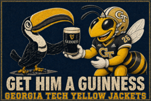 Georgia Tech Yellow Jackets Vintage-Style Mascots Wall Art Print