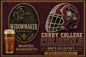 Widowmaker Brewing Curry College Colonels Hockey Vintage-Style Sign